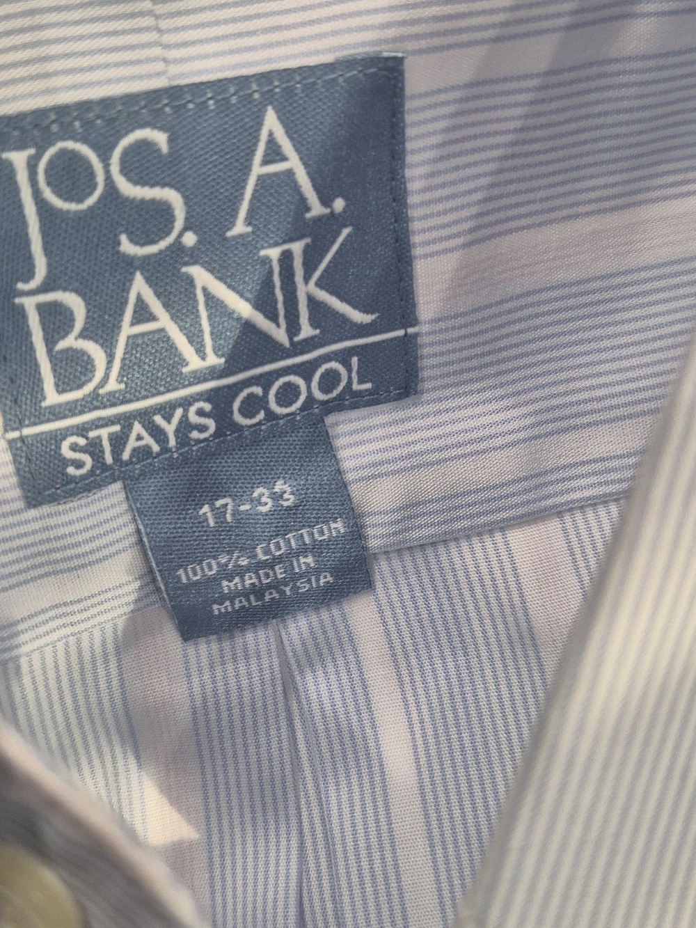 Jos. A. Bank Blue Striped Men's Dress Shirt
